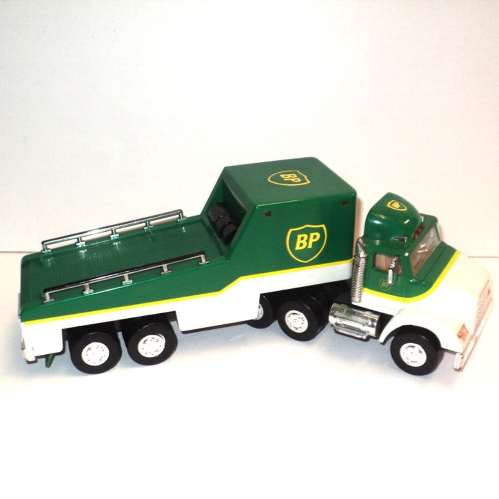 BP Oil Semi-Truck Race Car Carrier Limited Edition 1994 Toy 11 1/2" Long